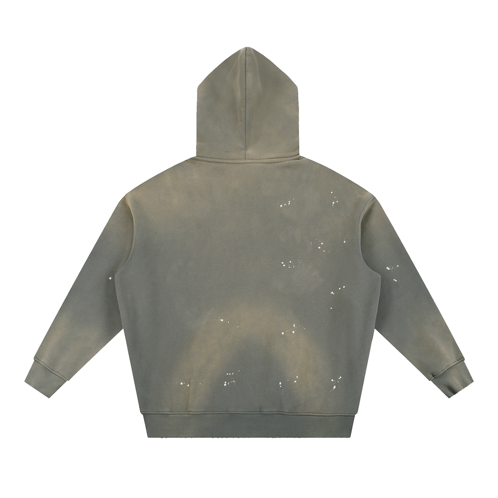 Vintage Washed Frayed Fleece Hoodie - Greek Statue Inspo