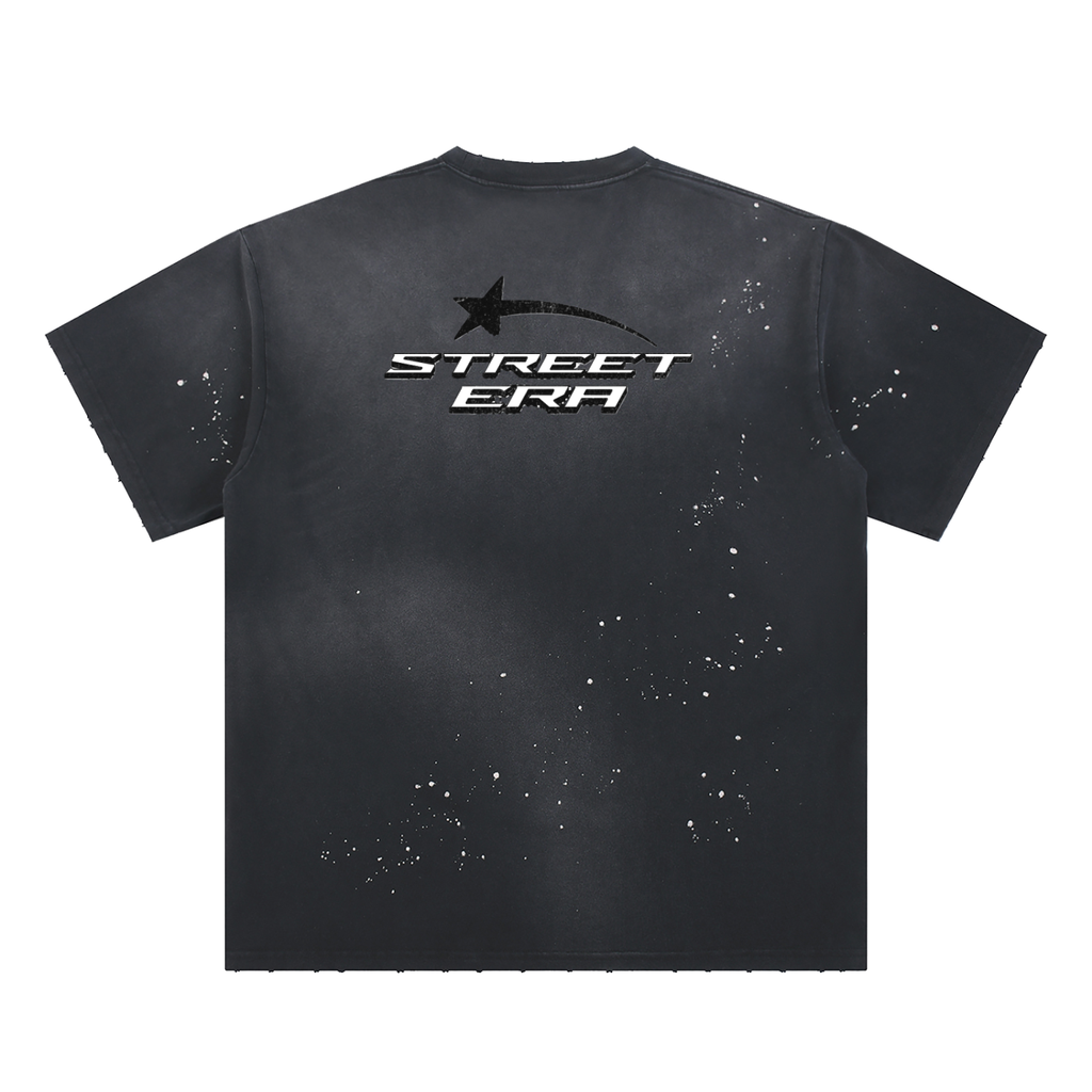UK Garage - Hand-Frayed Sunfade Paint Splatter T-Shirt
